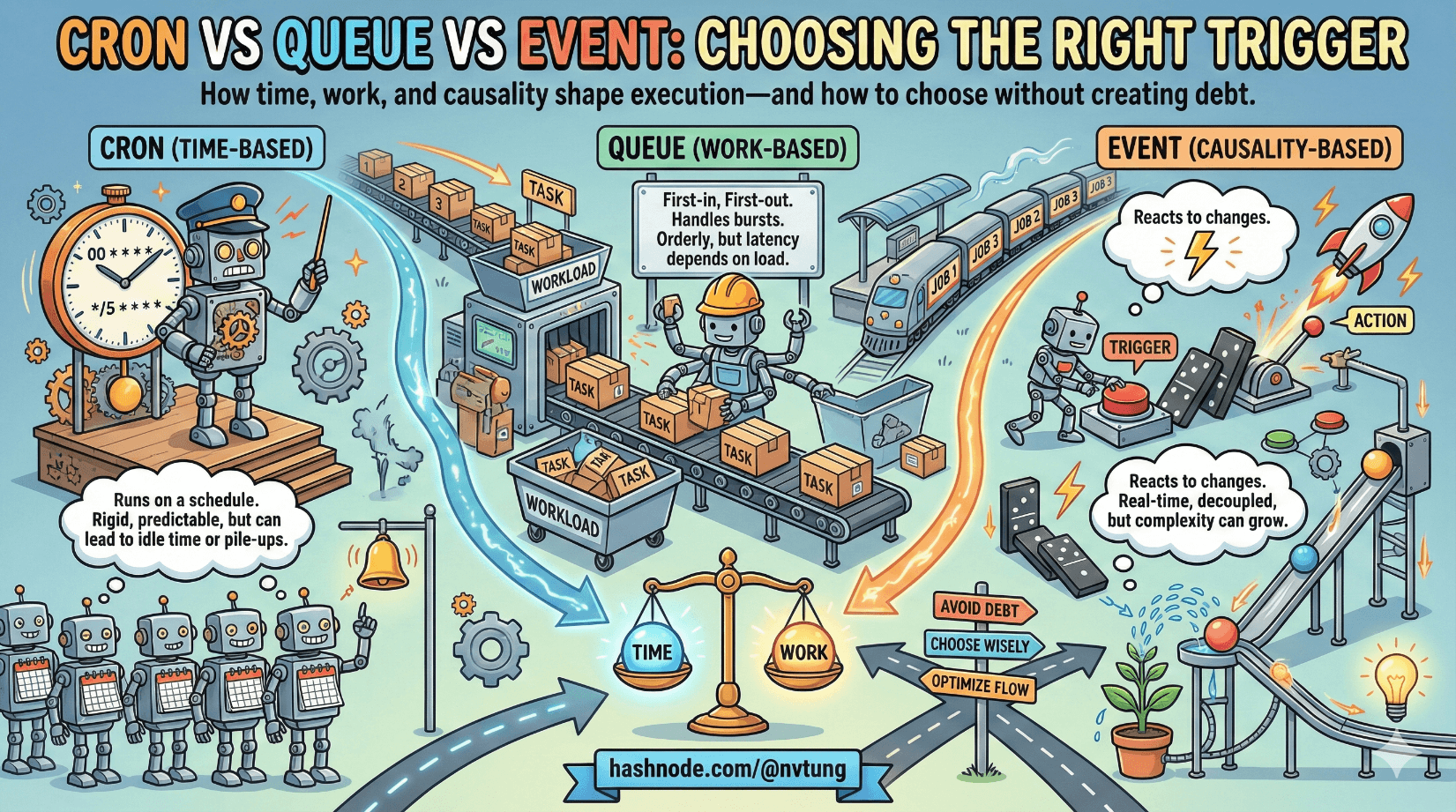 Cron vs Queue vs Event: Choosing the Right Trigger