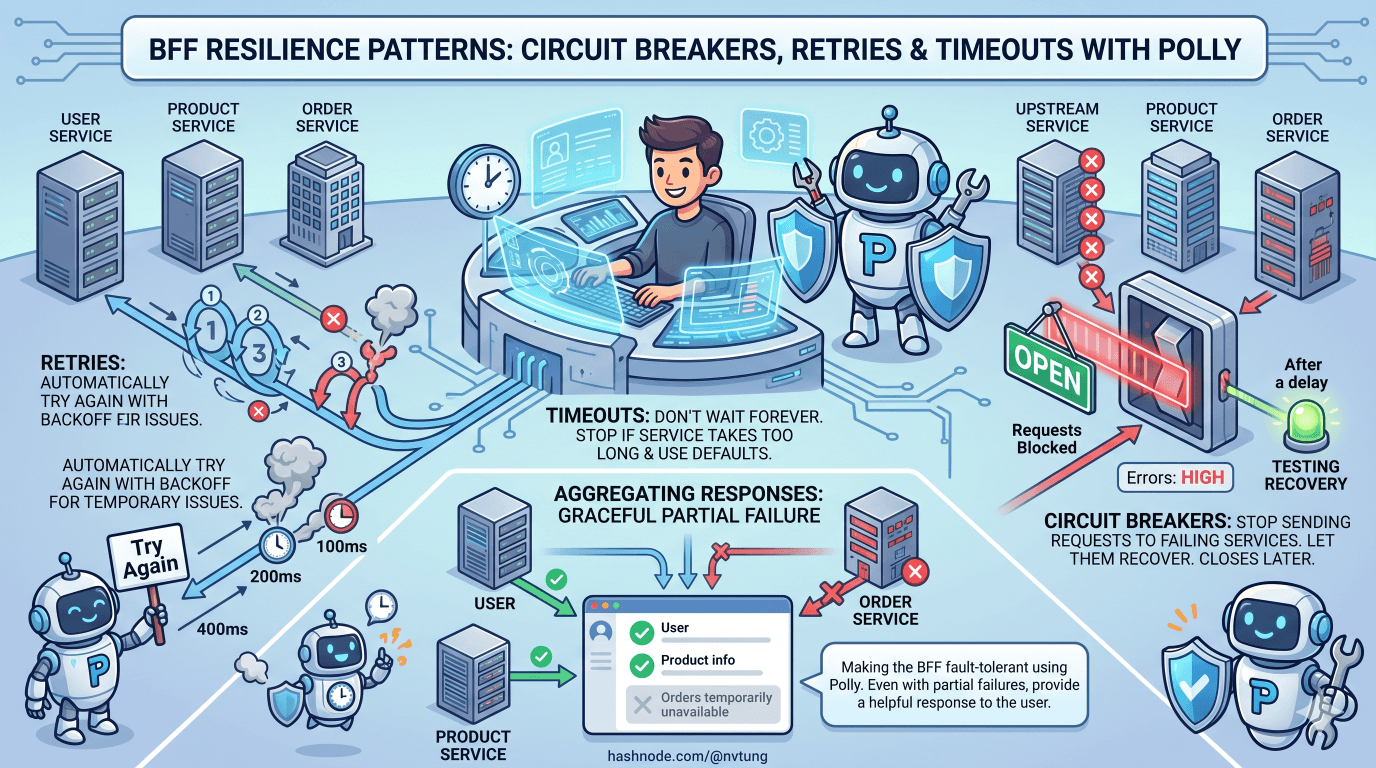 BFF Resilience Patterns: Circuit Breakers, Retries & Timeouts with Polly